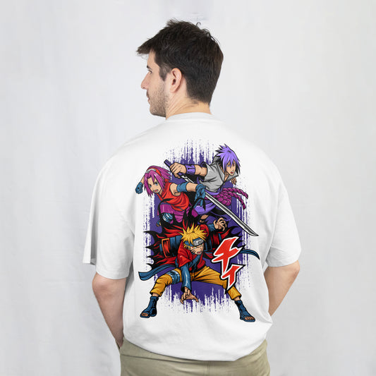 Team 7 Naruto Oversized T-shirt | Anime Streetwear | Unisex Fit