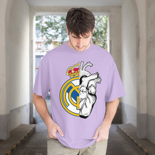 Lavender Hala Madrid – Oversized Unisex Football-Inspired T-Shirt